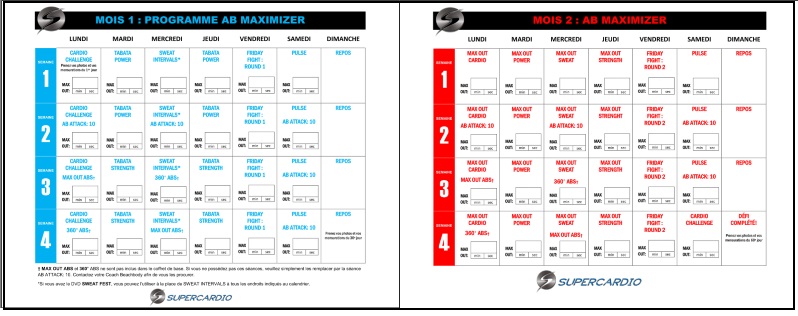Calendrier Insanity MAX 30 SuperCardio